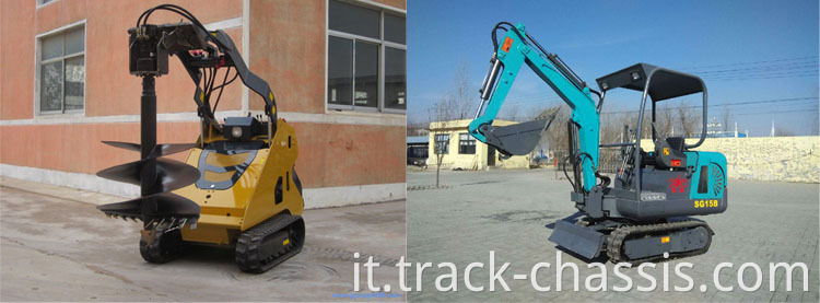 Piani di perforazione escavatore mini binario in gomma sottocarriage